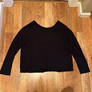 Daily Practice Black Long Sleeve Deep V Back D8